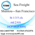 Trasporto di merci del mare di Shantou Port a San Francisco